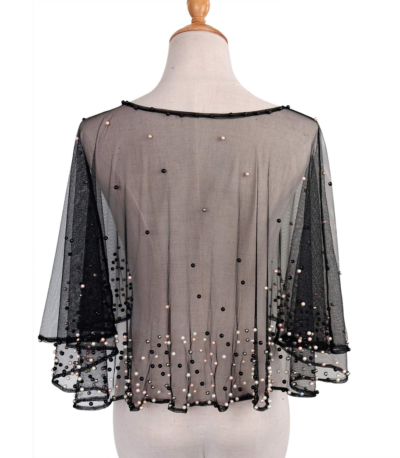 Zakia Women's mesh shawl evening dress wedding sequins shawl wrapped scarf Zakia Women's mesh shawl evening dress wedding sequins shawl wrapped scarf