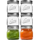Ieavier 6 PACK Wide Mouth Mason Jars 16oz with Airtight Lids and Bands, Canning Jars with Crystal Glass for Food Storage, Spi