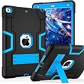 Cantis Case for ipad 9th Generation/ 8th Generation/ 7th Generation, Slim Heavy Duty Shockproof Rugged Protective Case with Built-in Stand for iPad 10.2 inch 2021/2020/2019, Black+Blue | Slim, Heavy Duty, Shockproof, Rugged, Protective Case, with Built-in Stand