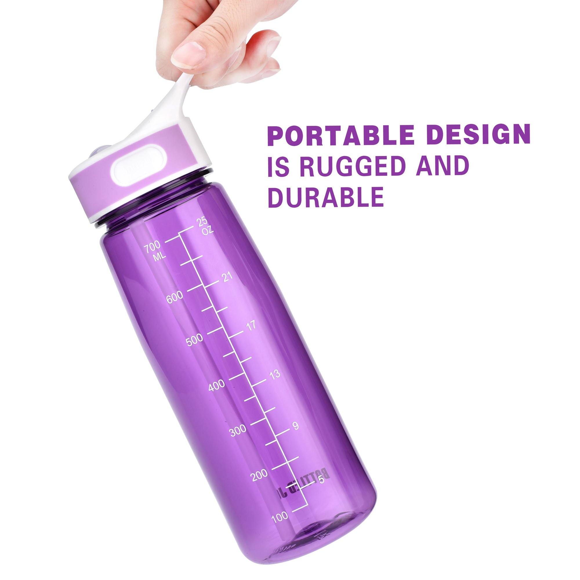 School Water Bottle with Straw Handle BPA Free Leak Proof Tritan Material for Exercise Travel Camping Picnic and More 28oz (Violet)