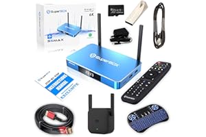 GENERIC (Latest) 2024 S5 MAX Bundle TV Box: 8K HDMI Cable, 64GB Card, 64GB USB, WiFi Extender, Backlit Keyboard, Voice Remote, (Easy Setup Guide by Seller, CA Support), Android 12, 4GB RAM, 64GB Storage