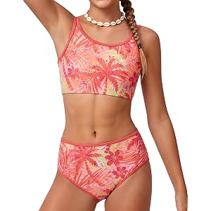 Ghteas Teen Girls Two Piece Bikini Sets Adjustable Straps Bathing Suits for Girls Swimsuits 7-16 Years