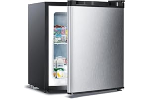 Electactic 1.1 Cu.ft Upright Freezer, Small Mini Freezer with Adjustable Thermostat, Removable Shelves, Reversible Single Doo