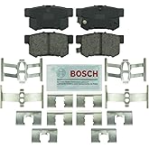 BOSCH BE537H Blue Ceramic Disc Brake Pad Set with Hardware - Rear | Compatible with Select Acura CL, CSX, ILX, RSX, TL, TSX, Vigor; Honda Accord, Civic, CR-Z, Prelude, S2000; Suzuki Kizashi