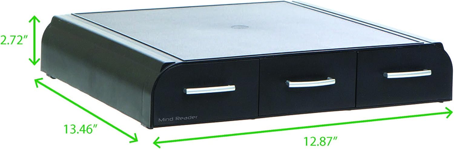 Mind Reader PC, Laptop, IMAC Monitor Stand and Desk Organizer, Black