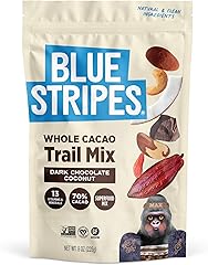Blue Stripes - Trail Mix, Dark Chocolate Coconut, Mixed Nuts, Healthy Snacks for Adults, Cashews, Whole 70% Cacao, With Unref