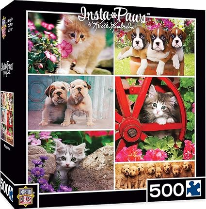 MasterPieces Instapaws #FuzzyFriends - Puppies & Kittens 500 Piece Jigsaw Puzzle by Keith Kimberlin