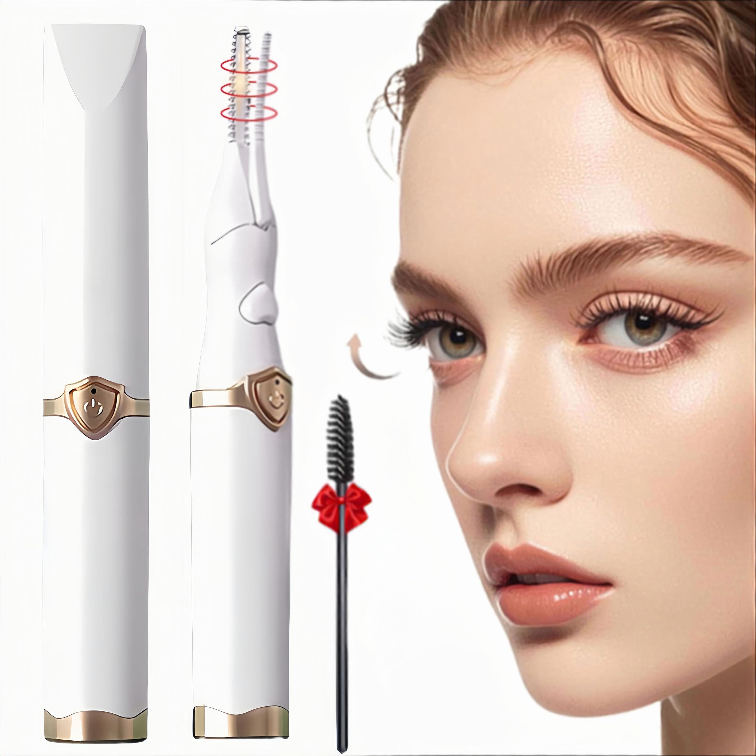 Photo 1 of Heated Eyelash Curler, 2-in-1 Clip-Type Design, 3 Temperature Modes, USB Rechargeable Electric Eyelash Curler, Natural Curling 24H Long-Lasting Curl, Gift for Women & Girls, White-CD