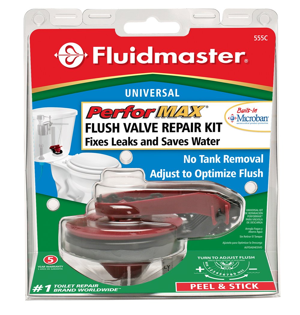 Fluidmaster 555CRP8 Universal PerforMAX 5 Minute Toilet Flush Valve Repair Kit, Black, 2 In - Image 5