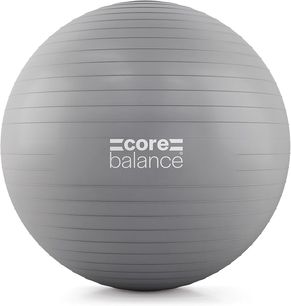 Core Balance Anti Burst Gym Ball 45-85cm with Hand Pump Grey