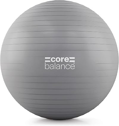 Core Balance Anti Burst Gym Ball 45-85cm with Hand Pump Grey