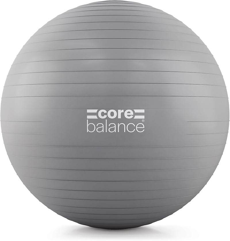 Core Balance Anti Burst Gym Ball 45-85cm with Hand Pump Grey