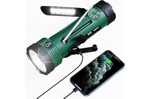 PPLEE Emergency Solar Hand Crank Radio with 5 LED Flashlight for Survival, NOAA/AM/FM Weather Alert Radio with Reading Lamp,Battery Operated,Portable Power Bank for Phone Charging,SOS Mode for Help