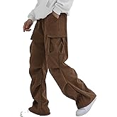 Verdusa Boy's Casual Baggy Cargo Pants Elastic Waist Workout Sweatpants Joggers