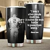 TEERABBIT Derek New York Jeter Baseball Coffee Mug Insulated Tumbler With Lid - Re2pect I Love It When People Doubt Me Motivational Quote - Birthday Christmas Gifts For Fan - 20 Oz| Stainless Steel
