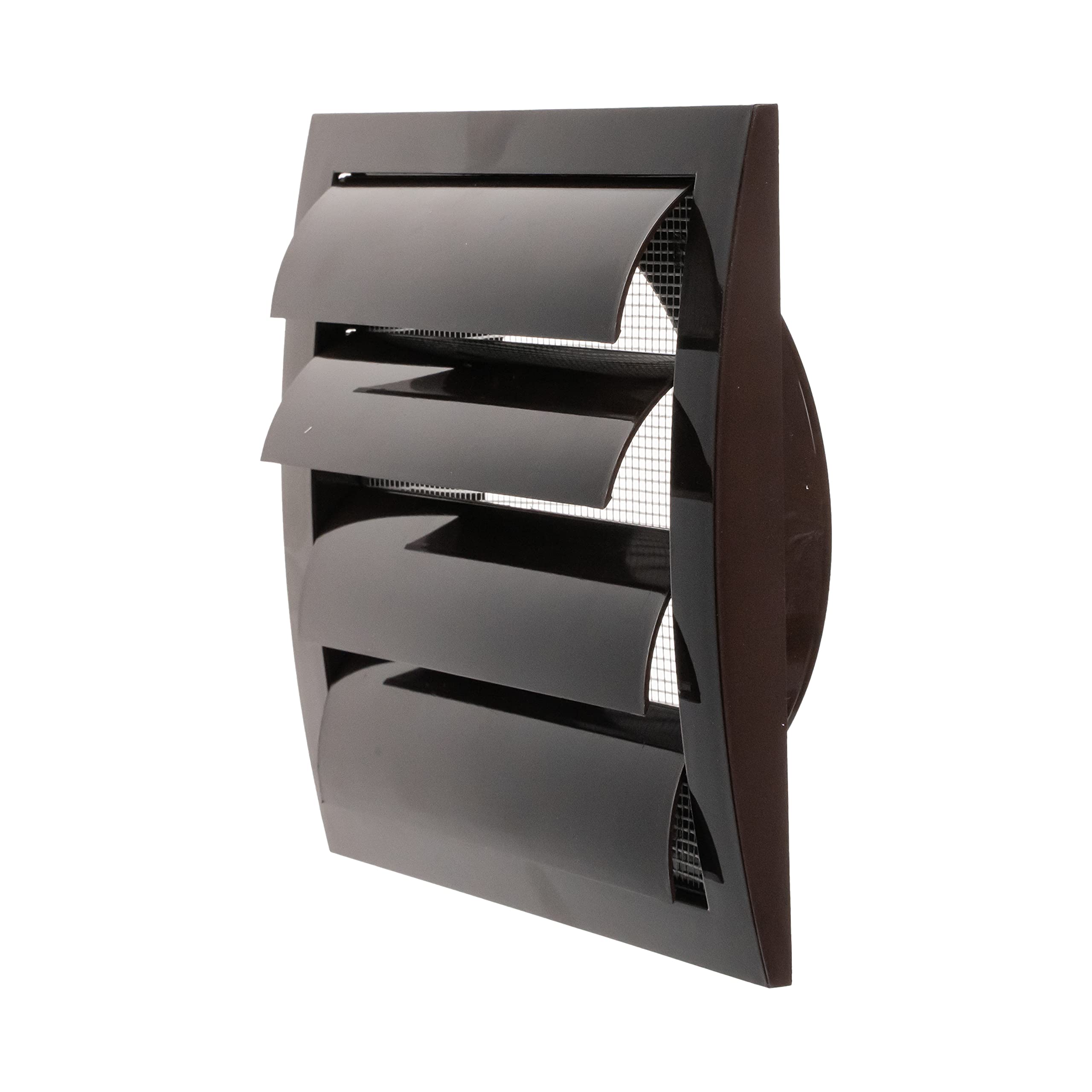 Photo 1 of Brown Exhaust Hood Vent 6'' Inch with Built-in Mesh Screen and Flange, White, Air Vent Cover, HVAC Exhaust Vent Duct Cover, Exhaust Cap
