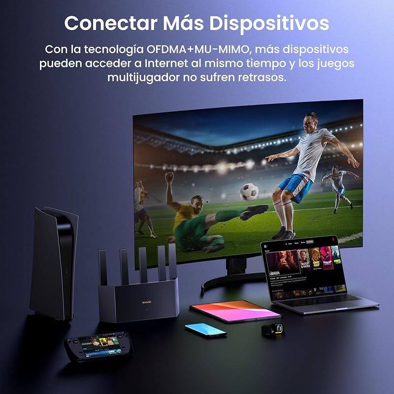 RX2L Pro - AX1500 Router WiFi 6, Doble Banda 2.4GHz/5GHz, 4 Puertos Gigabit, 5 Antenas de 6dBi, Refrigeración Vertical, Fácil Configuración, VPN, IPV6, WPA3, MU-MIMO, OFDMA, Control Parental