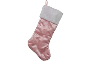 Northlight 20" Light Pink Glittered Snowflake Christmas Stocking with White Faux Fur Cuff