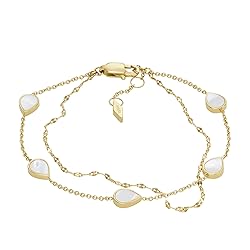 Fossil Women's Teardrop Mother of Pearl Chain