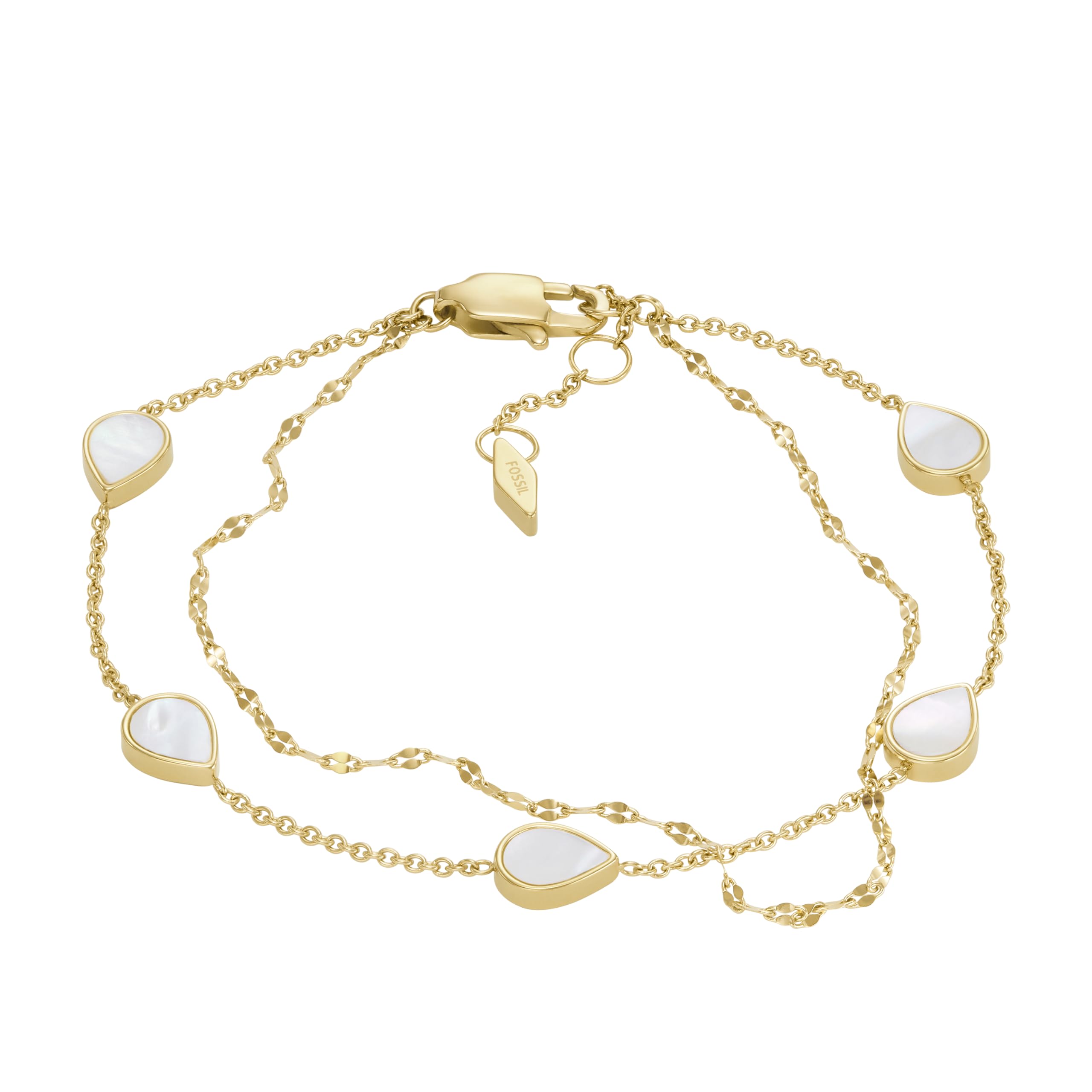 Fossil Women's Teardrop Mother of Pearl Chain
