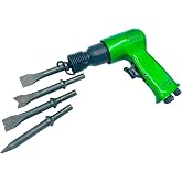 DYNAMIC POWER Short Barrel Air Hammer Kit with 4-Chisels, Alloyed steel barrel and heat-treated piston, 4500 bpm D319115-SA