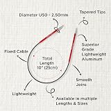 KnitPro Zing Fixed Circular Needles Asymmetrical 10\" 2.50mm view 3