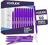 Eziglide Purple 50 Pack Ballpoint Pens Medium Point 1.0mm – Safe Cap