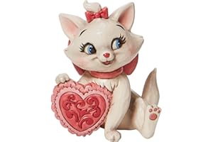 Enesco Jim Shore Disney Traditions The Artistocats Marie Holding Heart Valentine Figurine, 3.5 Inch, Multicolor