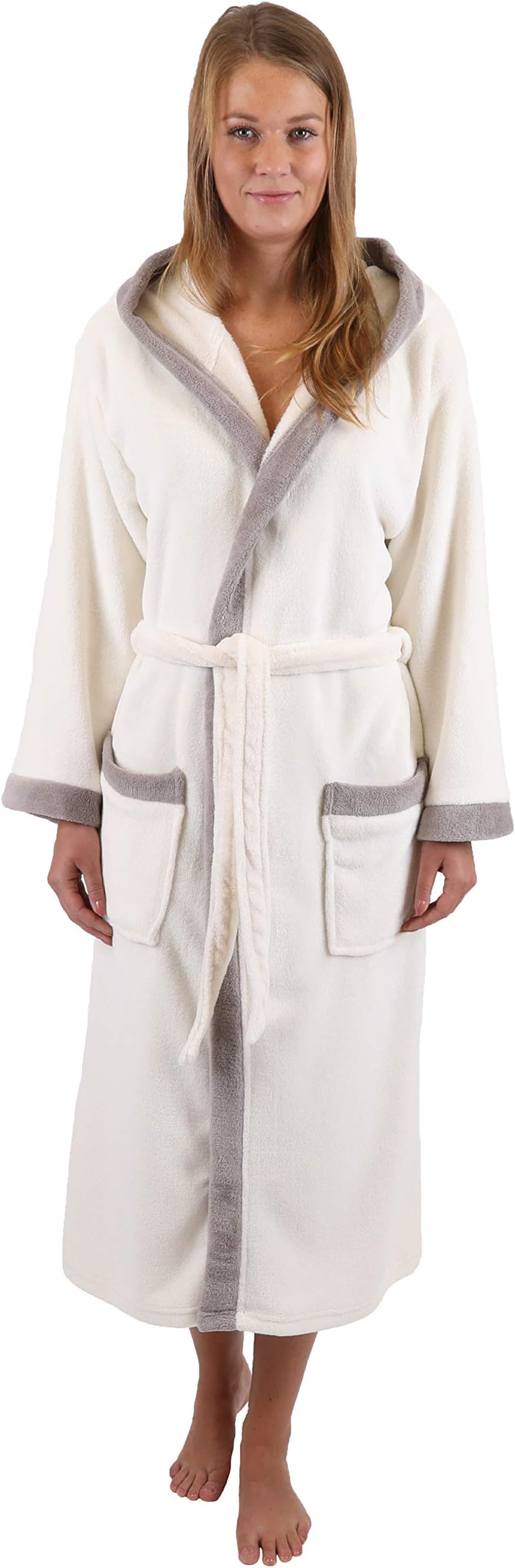 Betz Unisex Bathrobe with Hood Bath Robe Dressing Gowns Sizes: S - XXL Colors: Beige or Brown size XXL - beige