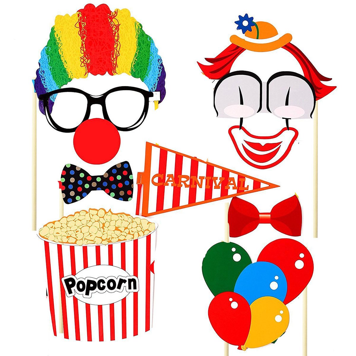 25 Accessori Per Photo Booth | Props Divertenti Per Matrimoni, Compleanni E Feste | Baffi, Occhiali E Cappelli