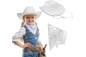 SeptCity Toddler Cowboy Hat and Blue Bandana for Age 2-5