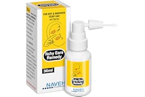 NAVEH PHARMA Itchy Ears Remedy: Ear Cleaning and Itch Relief | Treats All Causes of Ear Itchiness | Jet Ear Spray for Eczema Treatment and Clogged Ear Relief | Ear Wax Remover & Ear Wash (1 Fl Oz)