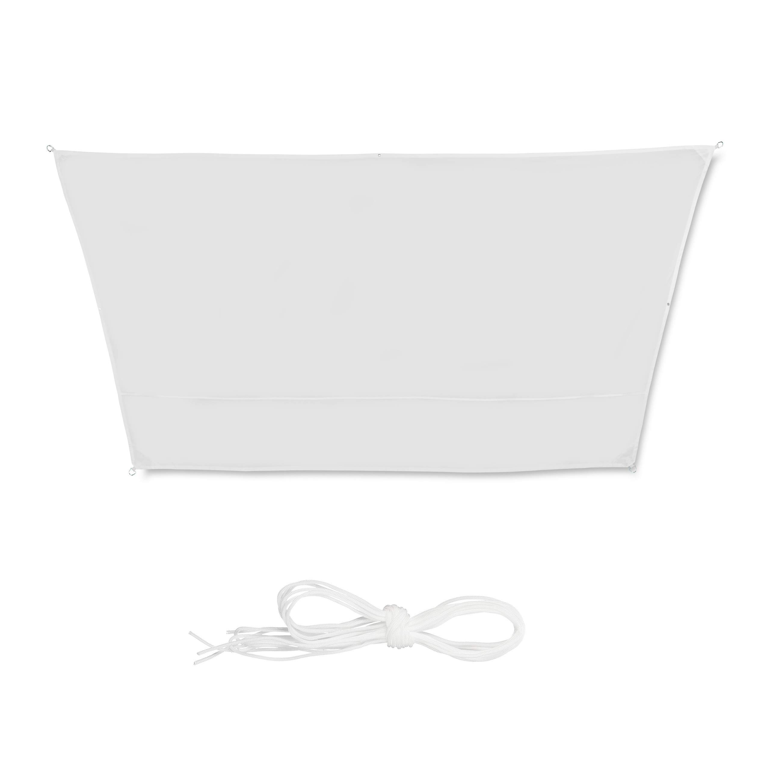 Relaxdays Shade Sail, Trapeze, Water-Repellent, UV-Protection with Tethers, Balcony Awning, 3x4x2x2 m, White