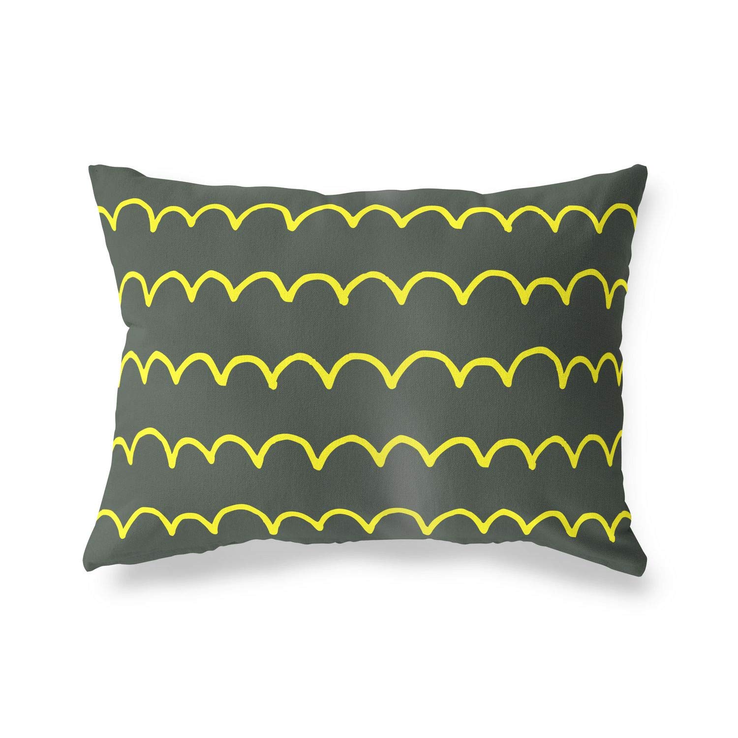 Bonamaison Decorative Cushion Cover Neon Yellow & Fume, Throw Pillow Covers, Home Decorative Pillowcases for Livingroom, Sofa, Bedroom, Size: 35x50 Cm - Designed and Manufactured in Turkey