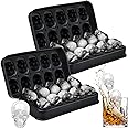 Hoolerry Silicone Skull Ice Cube Maker Mold Flexible Skull Ice Cube Tray for Whiskey Baking Chocolate Candy Resin(Black,2 Pack)