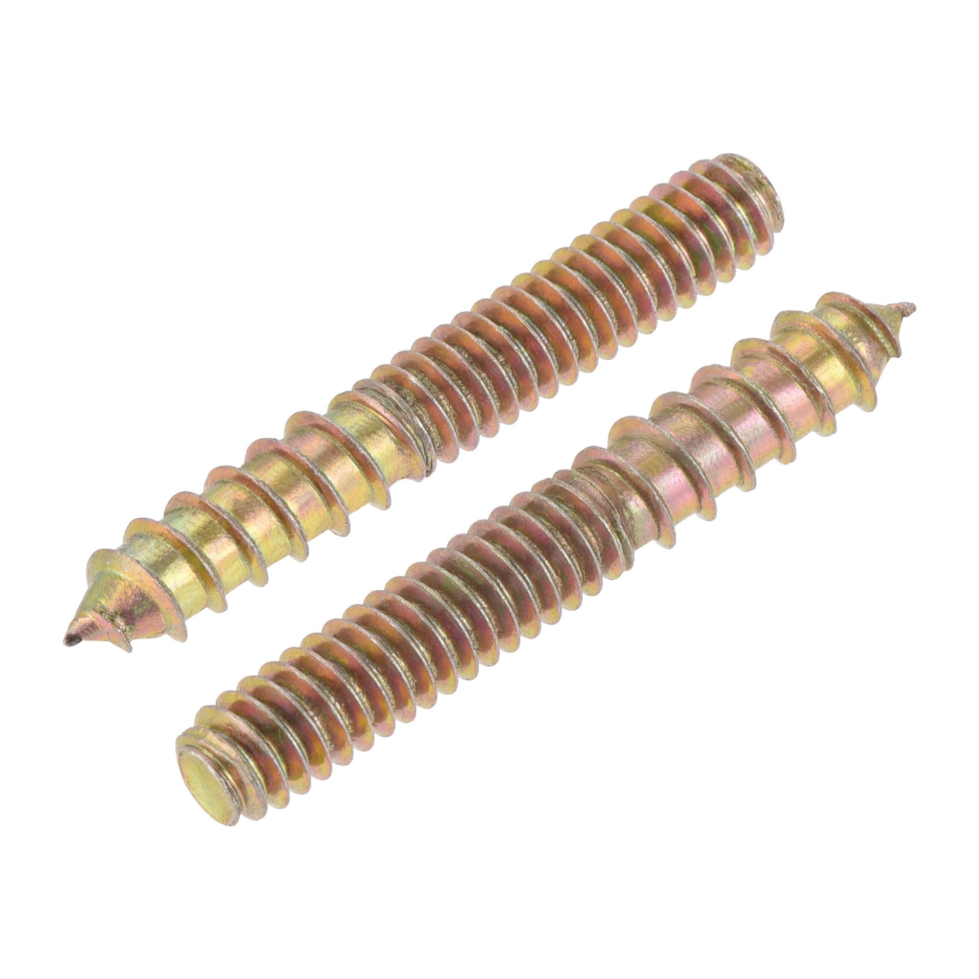 sourcing map 1/4-20 x 1-3/4" Hanger Bolts Double Head Dowel Screw for Wood Furniture 20pcs