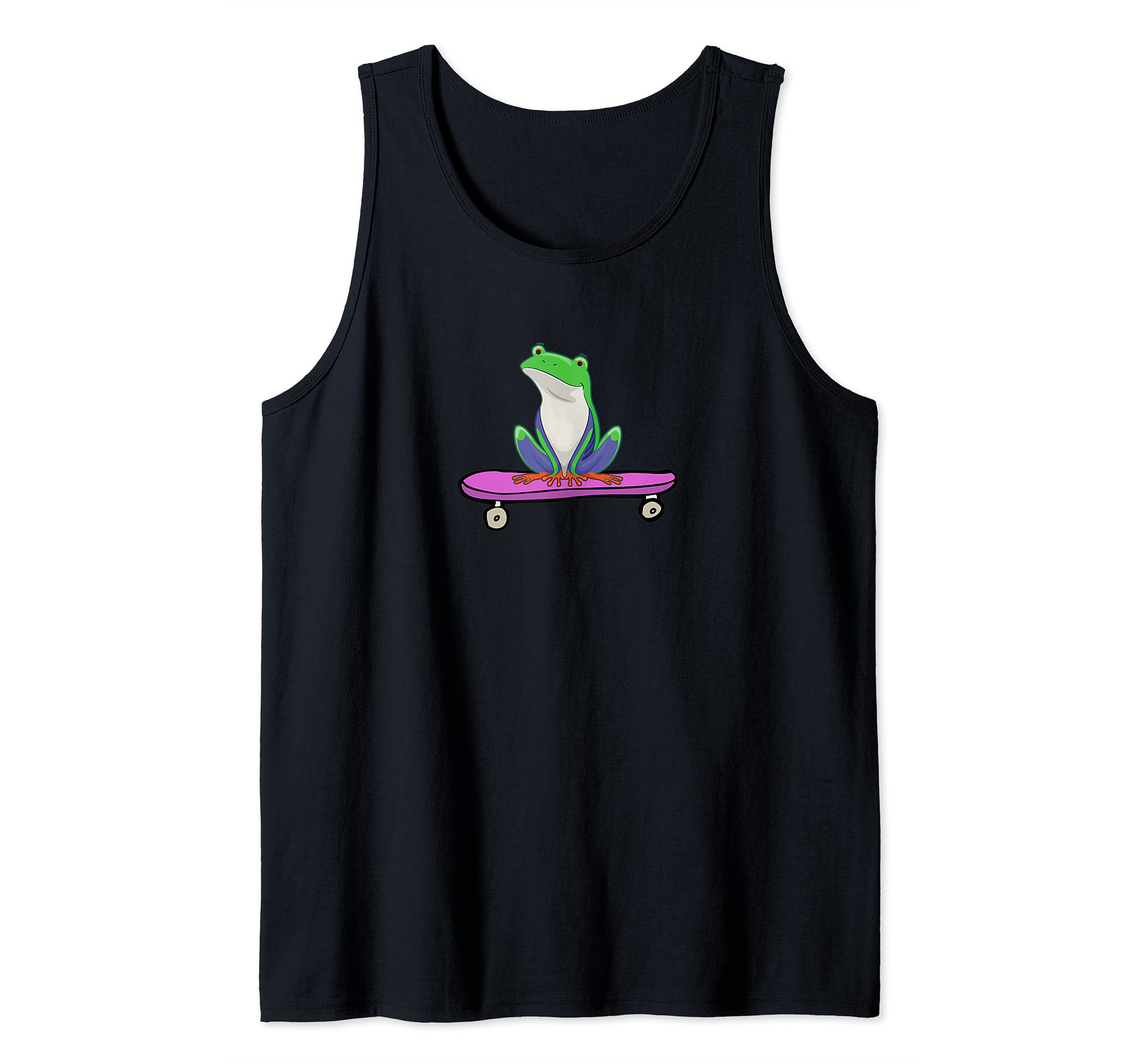 Cute frog on skateboard - Cottagecore aesthetic Tank Top