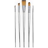 Royal & Langnickel Zen 5pc Long Handle Brush Set, Includes - Flat, Filbert, Angular & Round Brushes