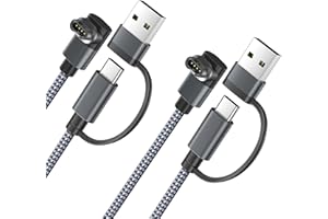 Itramax 2-in-1 Type-C Charging Cable for Garmin Watch 1.2M 2-Pack,Charger Cord for Fenix 8 E 7 7X 7S Sapphire Solar 6 6X 6S 5