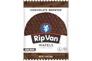 Rip Van Wafels Chocolate Brownie Stroopwafels - Healthy Snacks - Non GMO Snack - Keto Friendly - Office Snacks - Low Sugar (3g) - Low Calorie Snack - 4 Count