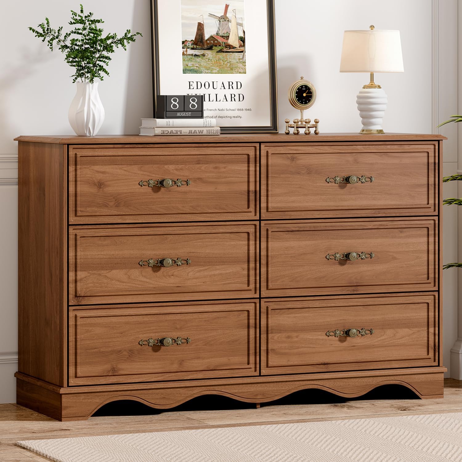 Chrangmay 9 Drawer Dresser,63" Wide Mid Century Modern Chest of Drawers ...
