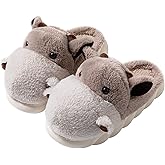 YILANLAN Women's Cute Animal Slippers - Funny Cartoon Winter Plush Thick Soled Slippers