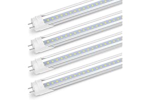 Romwish 2FT T8 LED Tube Light, Type A+B, 10W(=24W), 5000K Daylight, 1120LM, Plug & Play or Ballast Bypass, Double End Powered
