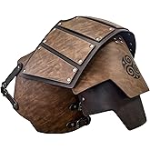 HiiFeuer Viking Faux Leather Single Pauldron Shoulder Armor, Retro Medieval Knight Shoulder Armor for LARP/Cosplay