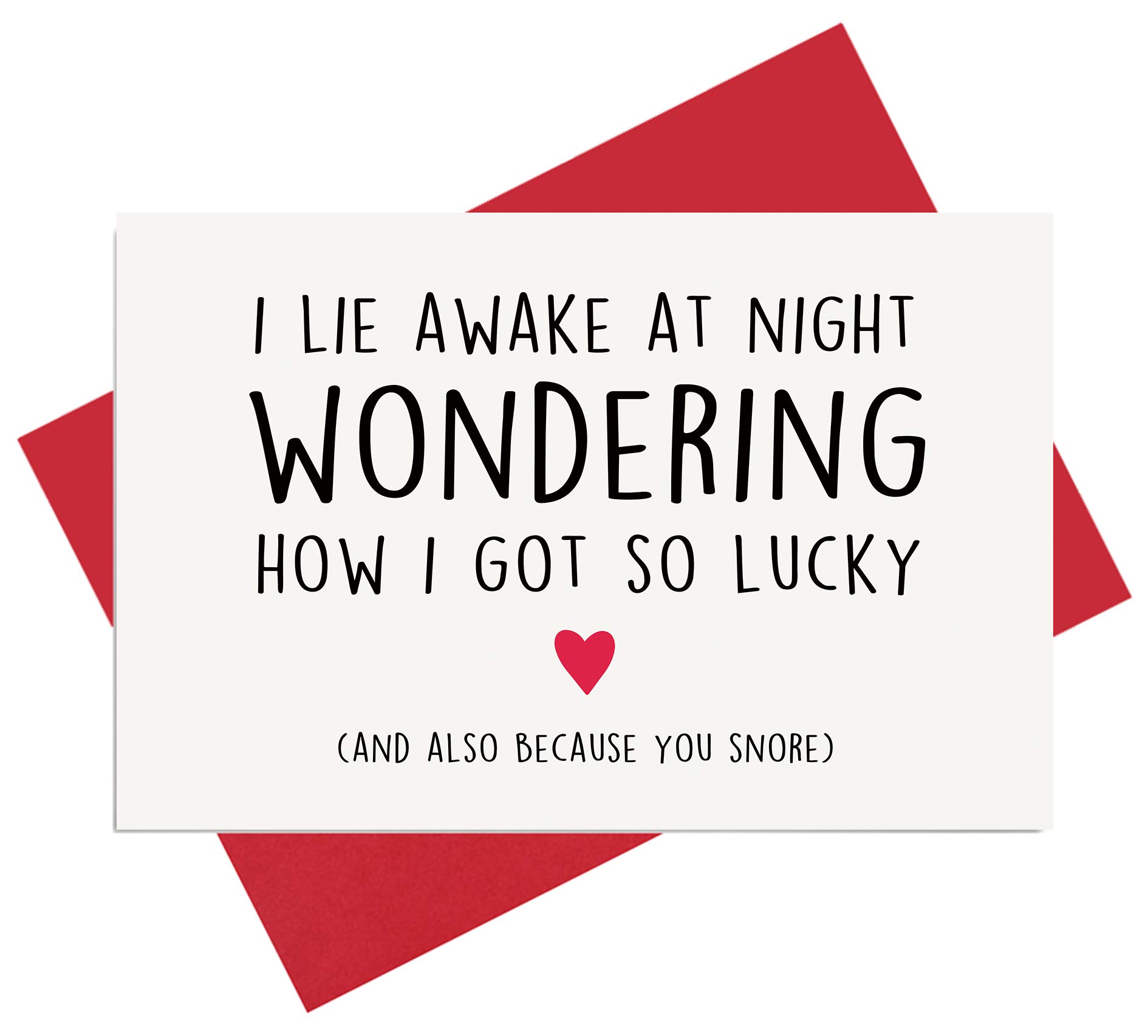 Alzombi Funny Snoring Anniversary Card for Husband Wife, Cute Birthday Card for Boyfriend Girlfriend, Snore Valentines Day Cards for Him Her