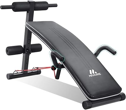 Amazon Com Sit Up Ab Bench Adjustable Maxkare Foldable Slant Board For Sit Up Abdominal Exercise Utility Workout Equipment Bench For Home Gym Decline Recline Situp Benches Sports Outdoors