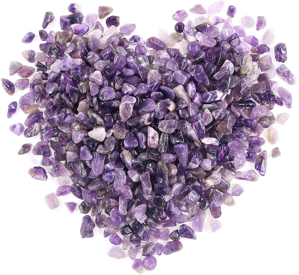 Hardscaping Materials - Swpeet 1 Pound Amethyst Small Tumbled Chips Stone Gemstone Chips Crushed Pieces Irregular Shaped Stones Crystal Chips Stone Perfect for Jewelry Making Home Decoration