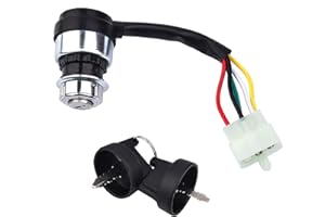 WEIYINGSI 5 Wire Ignition Key Switch with Dustproof/Waterproof Covers for 50cc 70cc 90cc 110cc 125cc 150cc 200cc 250cc Go Kart Dune Buggy ATV 4 Wheeler Quad