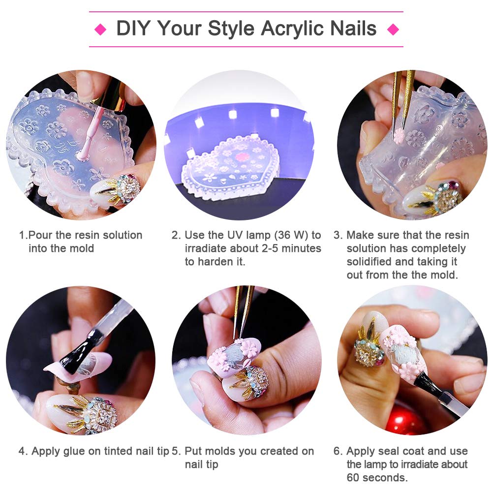 Yblntek Resin Jewelry Molds, 3 Large Silicone Clear Casting Molds with Stir Sticks, Dropper and Funnel DIY Craft Gift Making for Multi-faceted Diamond Stone