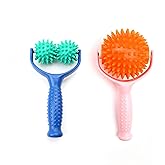 2PCS Handheld Spiky Massage Balls Rollers Compact and Portable Muscle Relaxation Tools with Handle-Deep Tissue for Pain Pressure Relief Whole Body Sensory Self Relax Massager Stick